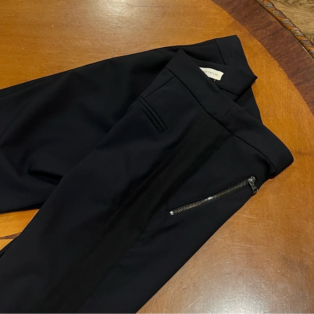 Rebecca‎ Taylor $295 Ava Techy Pant Navy/Black 4 Cropped Ankle Tapered Zippers - Picture 8 of 16